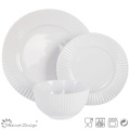 18PCS em relevo Ceramic Dinner Set barato preço Fabricação